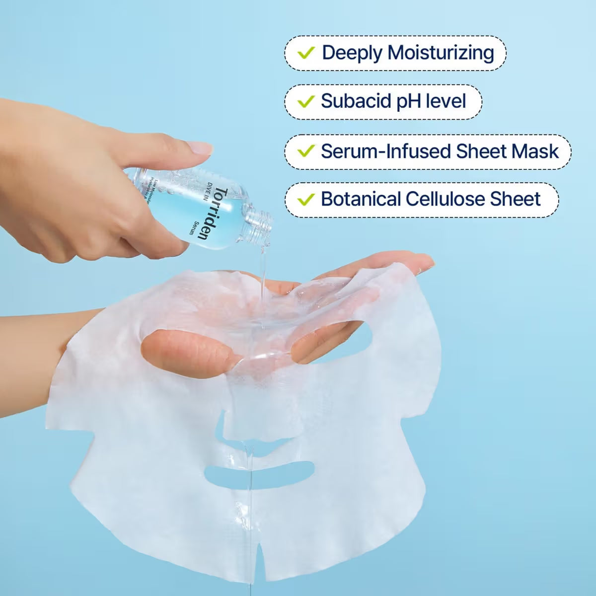 Torriden Dive In Mask - Hydrating Korean Sheet Mask with Hyaluronic Acid, Moisturizing & Soothing (27ml)