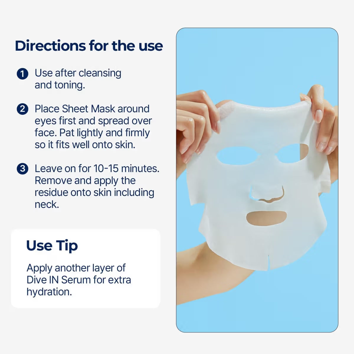 Torriden Dive In Mask - Hydrating Korean Sheet Mask with Hyaluronic Acid, Moisturizing & Soothing (27ml)