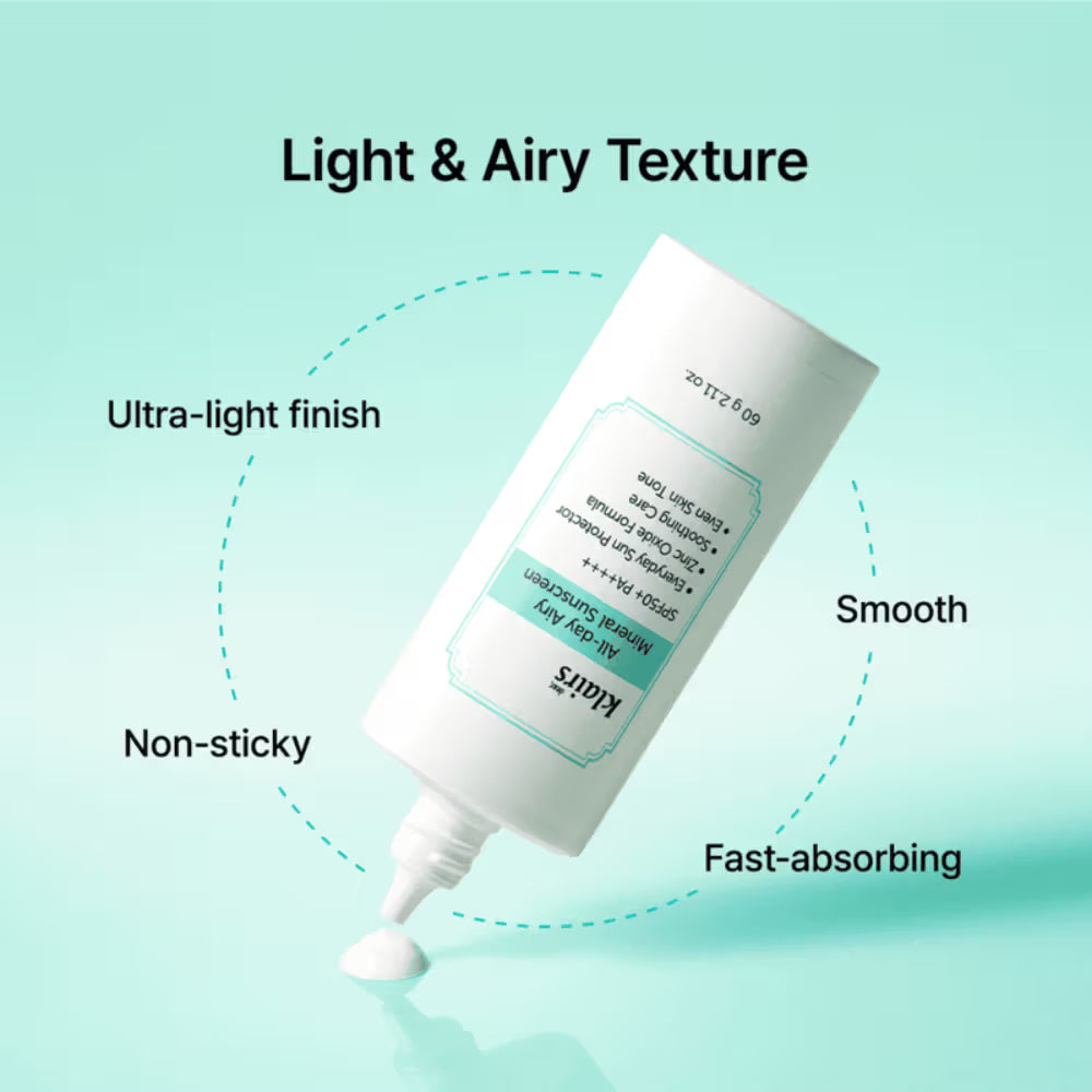 Klairs All-Day Airy Mineral Sunscreen SPF50+ PA++++ (60g)