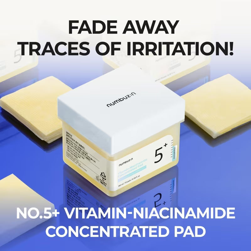 Numbuzin No.5 Vitamin-Niacinamide Concentrated Pad, Brightening Korean Toner Pads, TXA & Glutathione