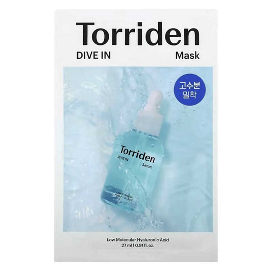 Torriden Dive In Mask - Hydrating Korean Sheet Mask with Hyaluronic Acid, Moisturizing & Soothing (27ml)