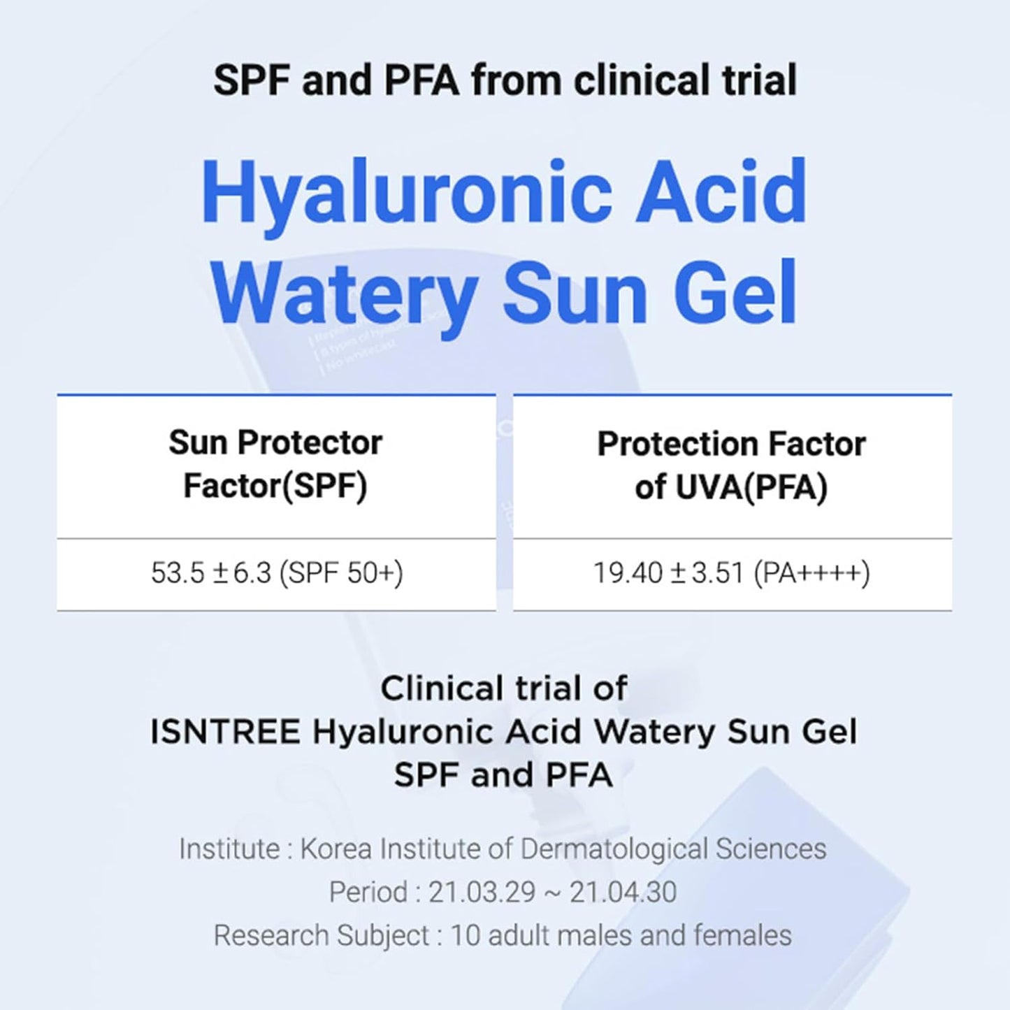 ISNTREE Hyaluronic Acid Watery Sun Gel SPF50+ PA++++ - 50ml