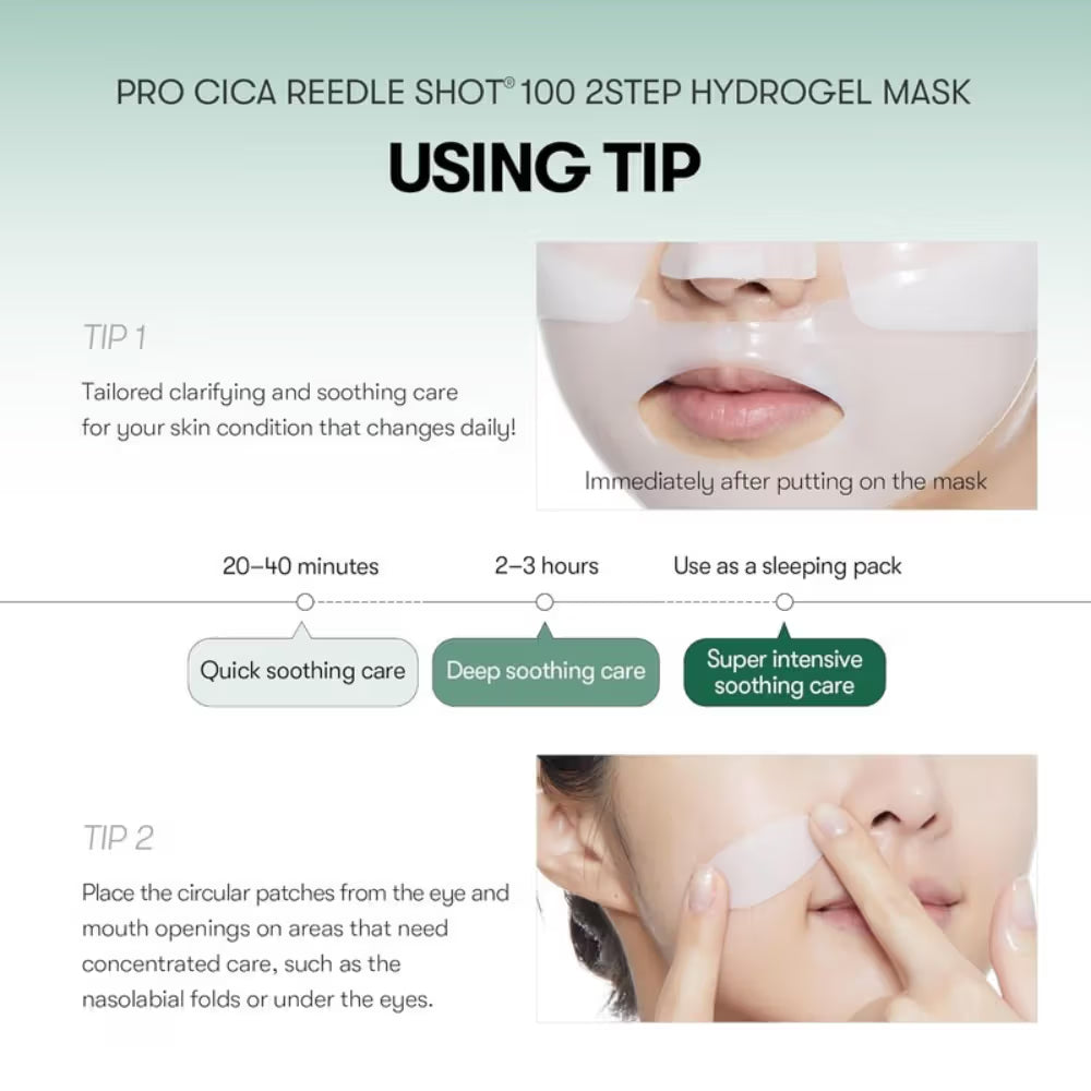 VT Cosmetics Pro Cica Reedle Shot 100 2-Step Hydrogel Mask (33g)