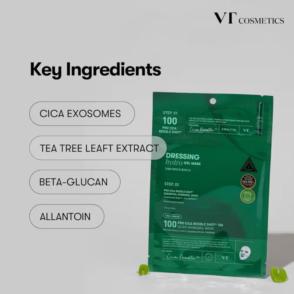 VT Cosmetics Pro Cica Reedle Shot 100 2-Step Hydrogel Mask (33g)