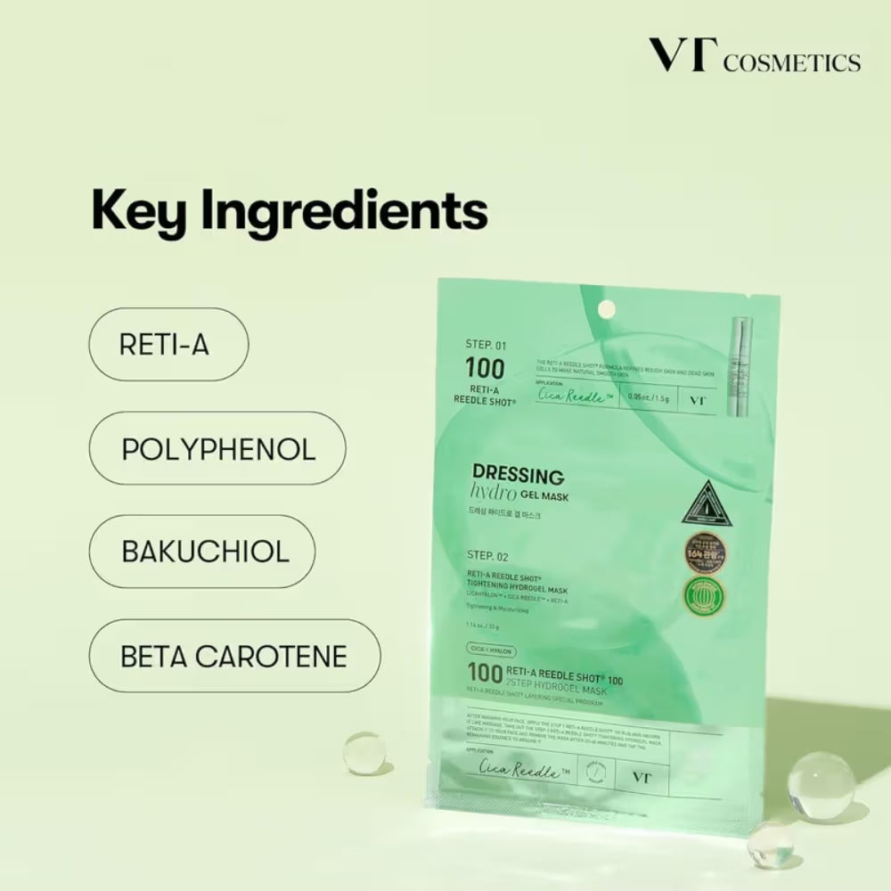 VT Cosmetics Reti-A Reedle Shot 100 2-Step Hydrogel Mask (33g)