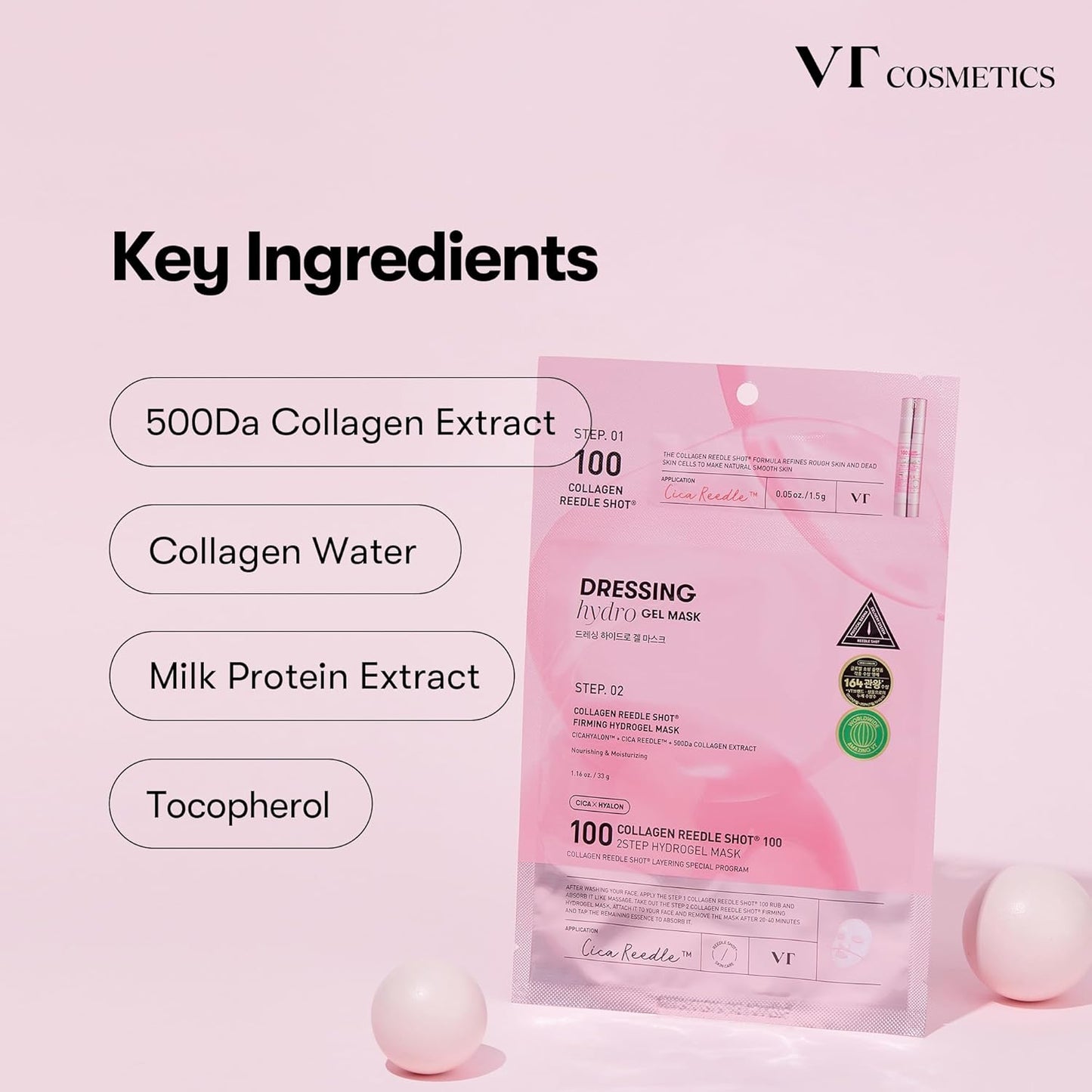 VT COSMETICS Collagen Reedle Shot 100 2-step Hydrogel Mask 33g