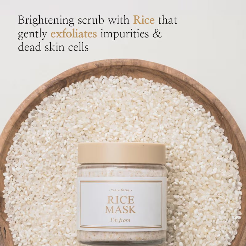 I'm From Rice Mask - Brightening & Gentle Exfoliating Korean Face Mask, Minimizes Enlarged Pores (110g)
