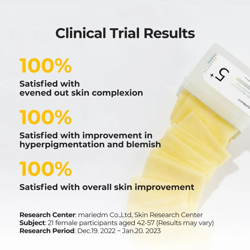 Numbuzin No.5 Vitamin-Niacinamide Concentrated Pad, Brightening Korean Toner Pads, TXA & Glutathione